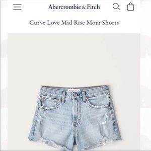 NWT Abercrombie Curve Love Mom Shorts Mid Rise